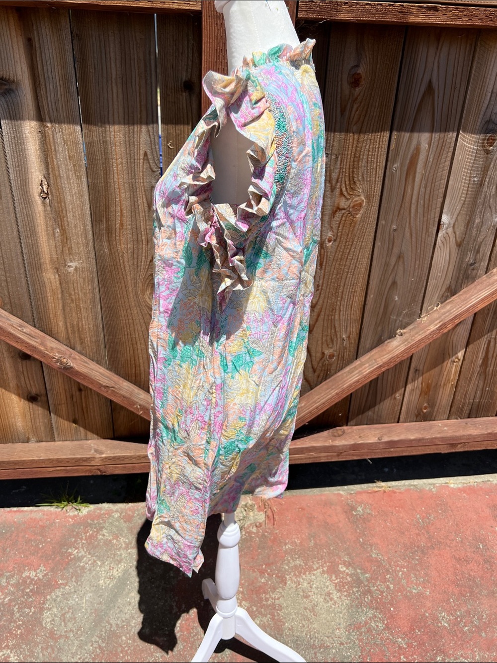 JODIFL Pastel Floral Ruffle Sleeve Sleeveless Dress - Picture 5 of 8